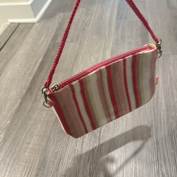 Striped Pink and Cream Pouch - Picture 5 of 7